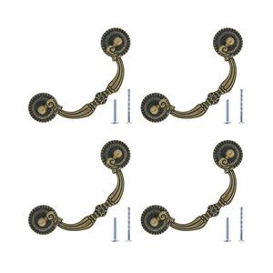 Set Of 4 Antique Bronze Cabinet Drawer Pull Handles Zinc Alloy Retro Design